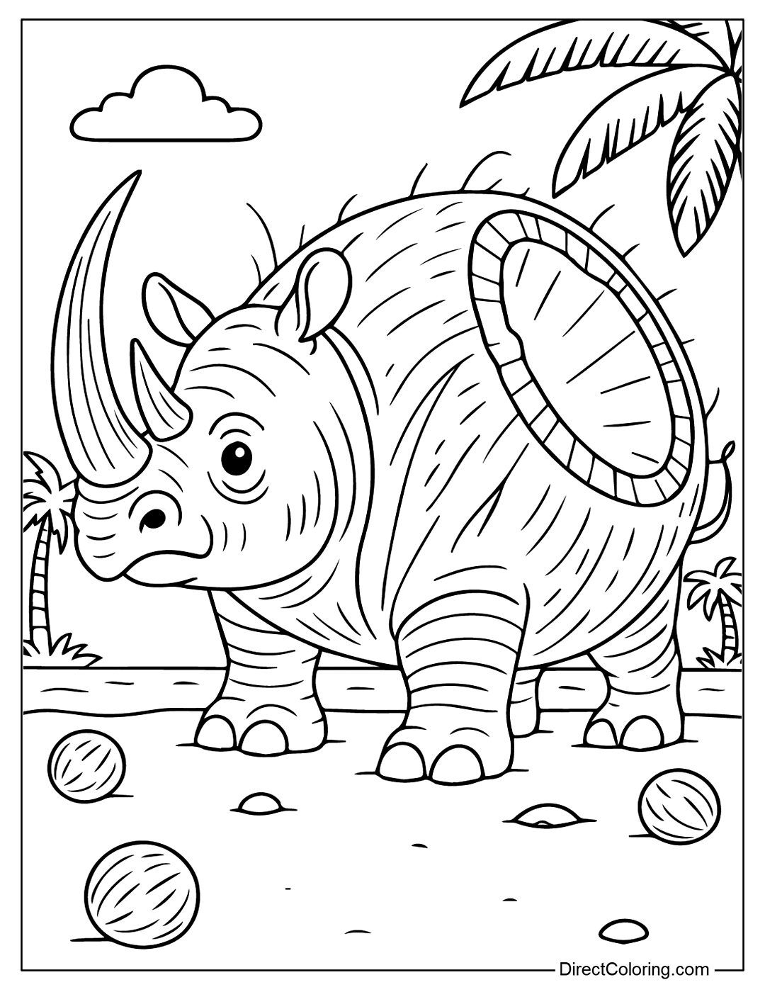 Cocosino Rhino Coloring Page